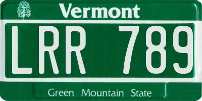 VT license plate LRR789