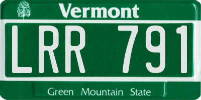 VT license plate LRR791