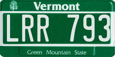 VT license plate LRR793