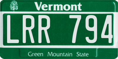 VT license plate LRR794