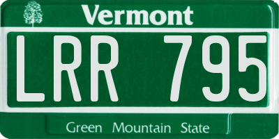 VT license plate LRR795