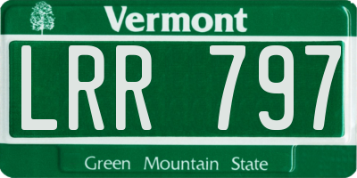 VT license plate LRR797