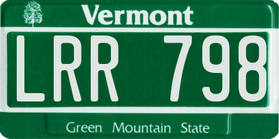 VT license plate LRR798