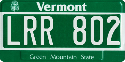 VT license plate LRR802