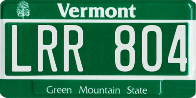VT license plate LRR804