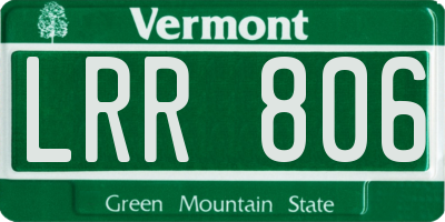 VT license plate LRR806