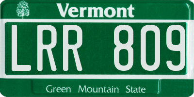 VT license plate LRR809