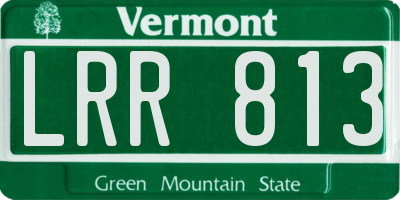 VT license plate LRR813