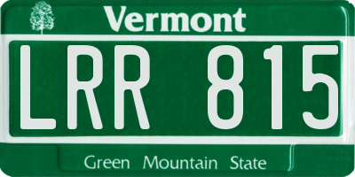 VT license plate LRR815