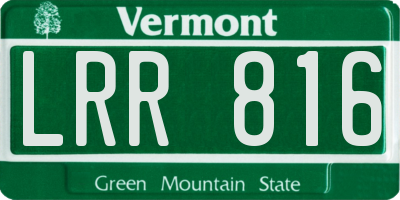 VT license plate LRR816