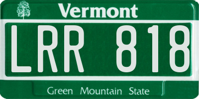 VT license plate LRR818