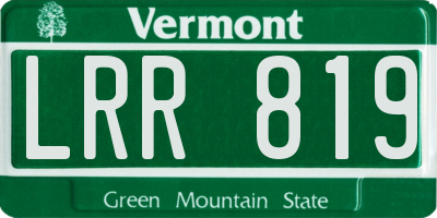 VT license plate LRR819