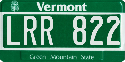 VT license plate LRR822
