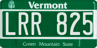 VT license plate LRR825