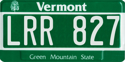 VT license plate LRR827
