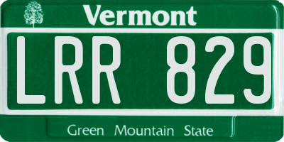 VT license plate LRR829