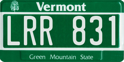 VT license plate LRR831