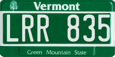 VT license plate LRR835