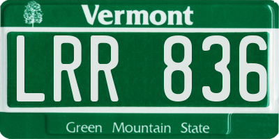 VT license plate LRR836