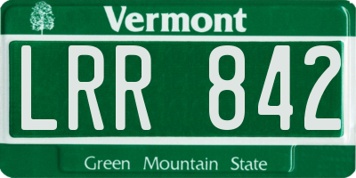VT license plate LRR842