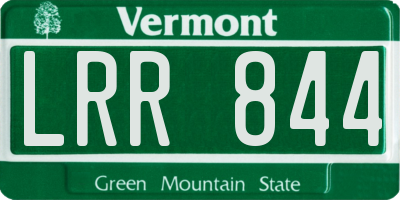 VT license plate LRR844