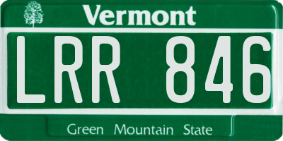 VT license plate LRR846