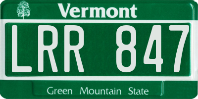 VT license plate LRR847