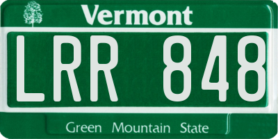 VT license plate LRR848