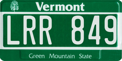 VT license plate LRR849