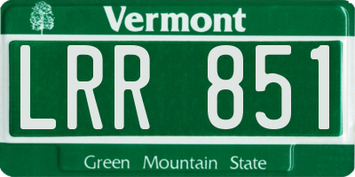 VT license plate LRR851