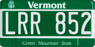 VT license plate LRR852
