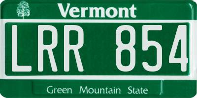 VT license plate LRR854