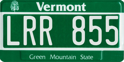 VT license plate LRR855