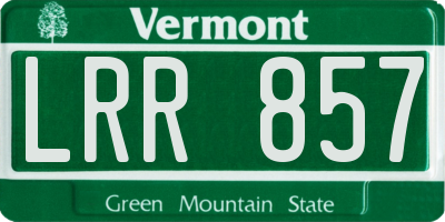 VT license plate LRR857