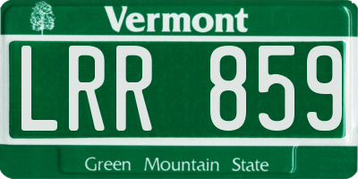 VT license plate LRR859
