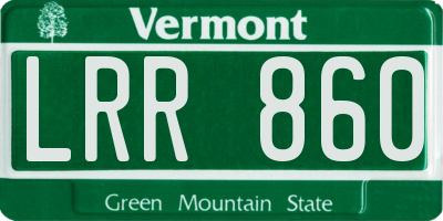 VT license plate LRR860