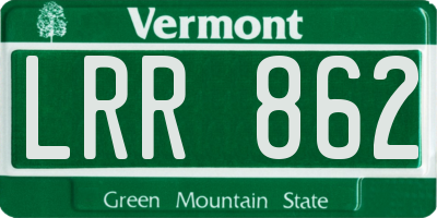 VT license plate LRR862