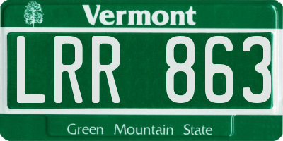 VT license plate LRR863