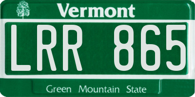 VT license plate LRR865