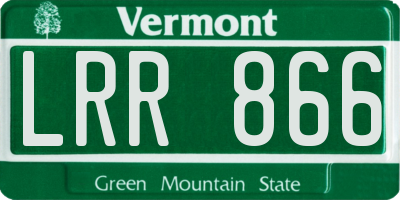 VT license plate LRR866
