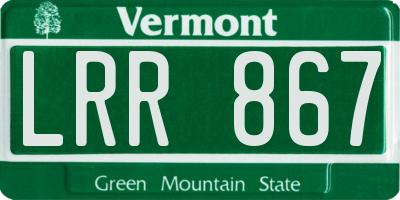 VT license plate LRR867