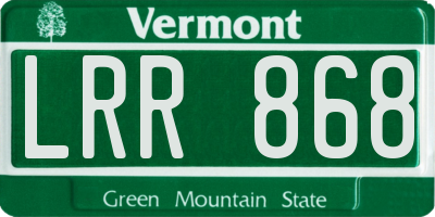 VT license plate LRR868