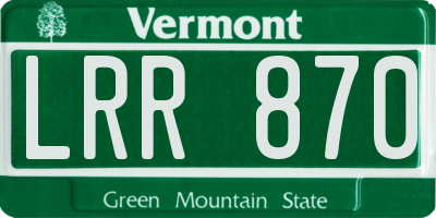 VT license plate LRR870