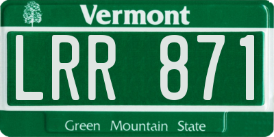 VT license plate LRR871