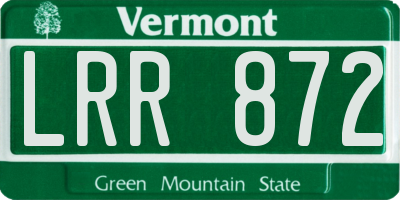 VT license plate LRR872