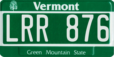 VT license plate LRR876