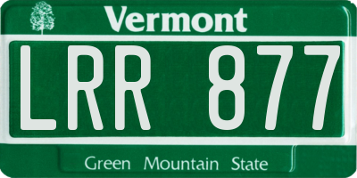 VT license plate LRR877