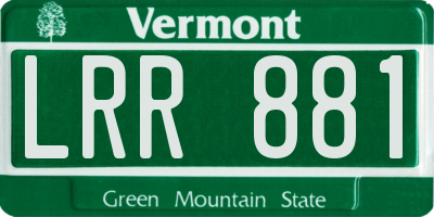 VT license plate LRR881