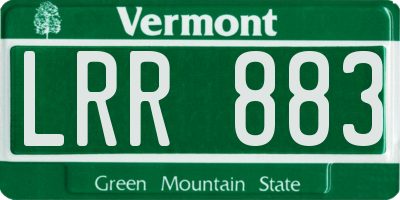 VT license plate LRR883