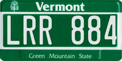 VT license plate LRR884
